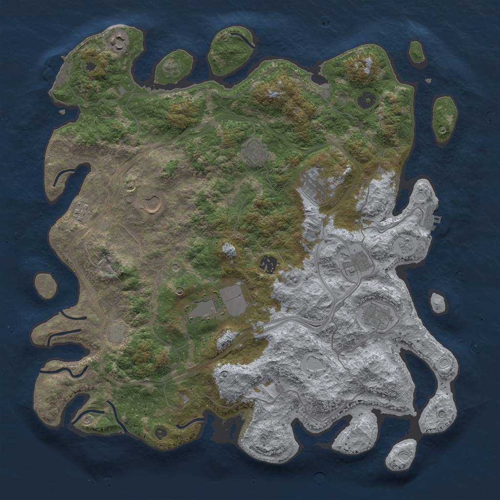 Rust Map: Procedural Map, Size: 4250, Seed: 630718168, 18 Monuments