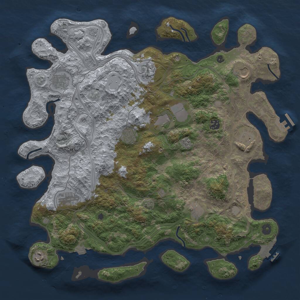 Rust Map: Procedural Map, Size: 4250, Seed: 2130032940, 17 Monuments