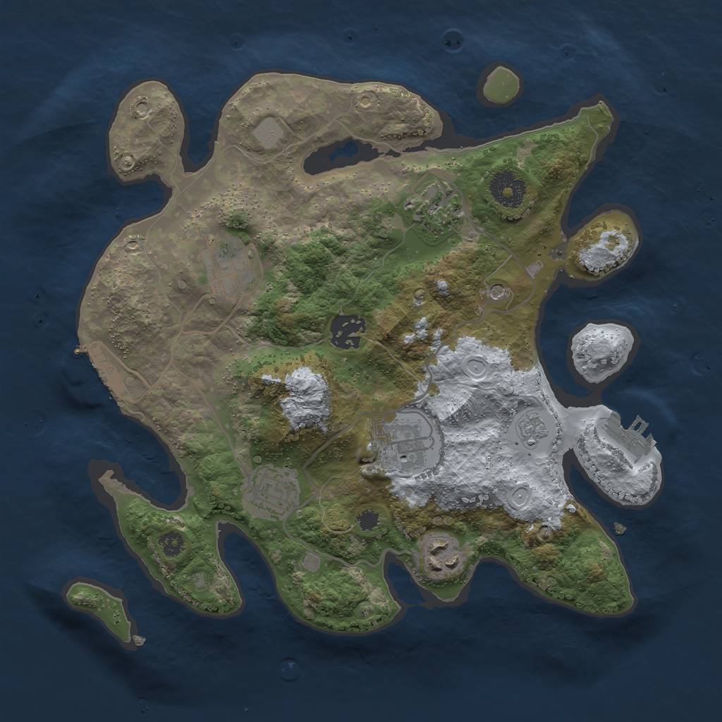Rust Map: Procedural Map, Size: 3000, Seed: 6349785, 13 Monuments