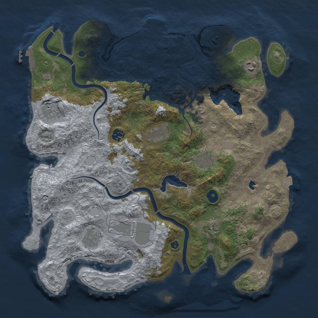 Rust Map: Procedural Map, Size: 4000, Seed: 1246834997, 15 Monuments
