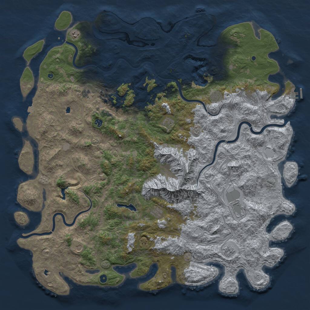 Rust Map: Procedural Map, Size: 6000, Seed: 1646745579, 17 Monuments