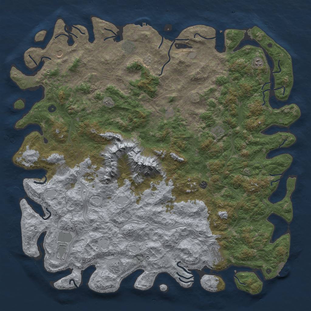 Rust Map: Procedural Map, Size: 6000, Seed: 671967, 20 Monuments