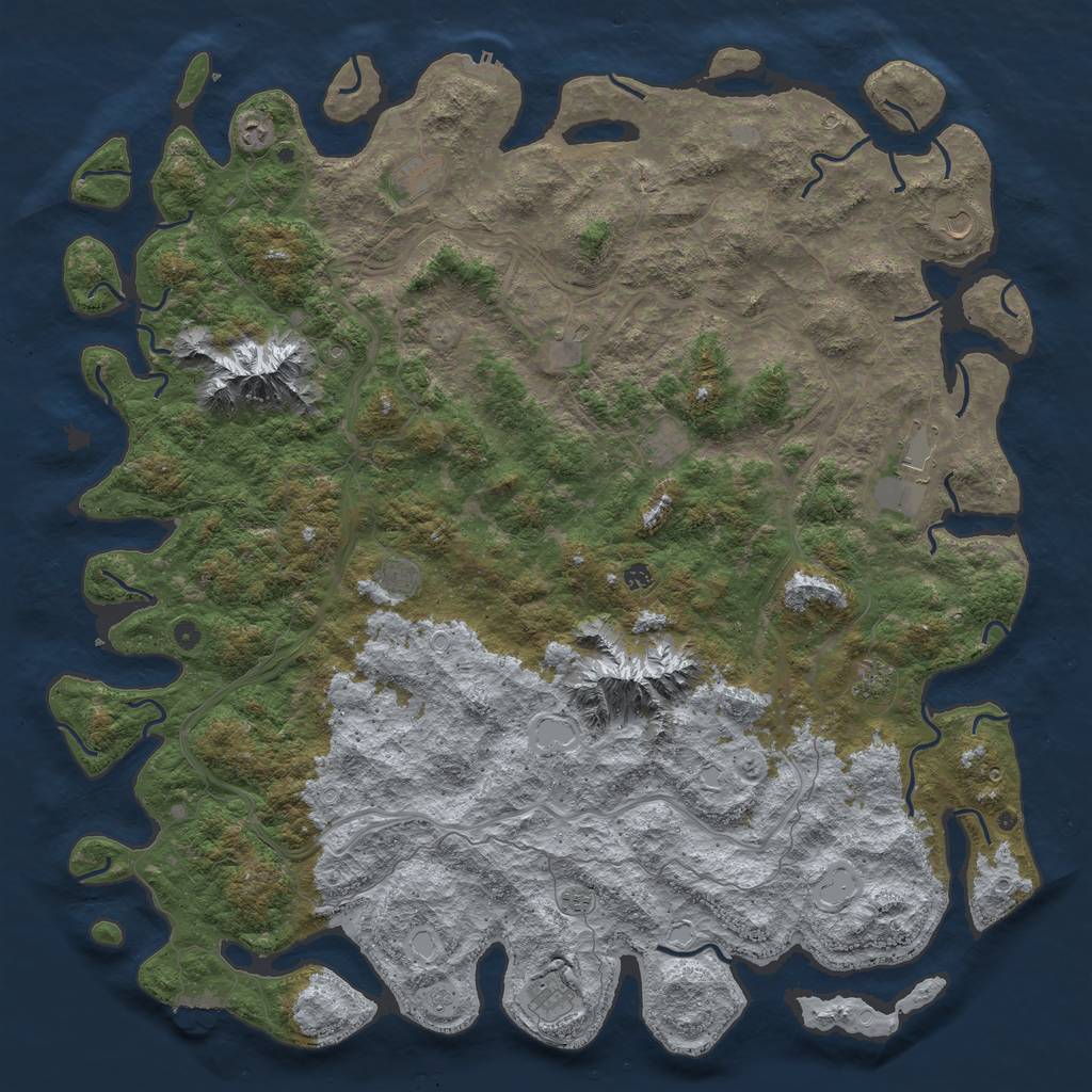 Rust Map: Procedural Map, Size: 6000, Seed: 8505820, 20 Monuments