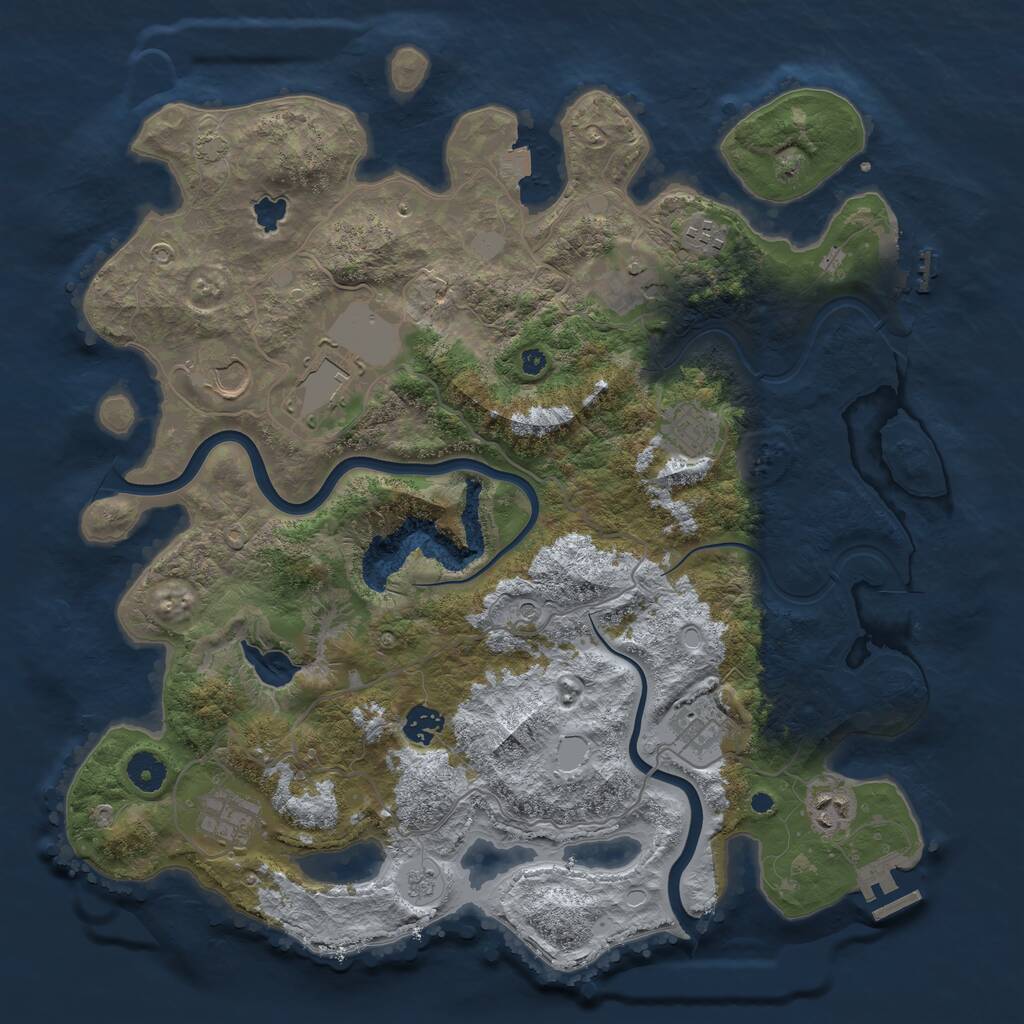 Rust Map: Procedural Map, Size: 4000, Seed: 78945, 15 Monuments
