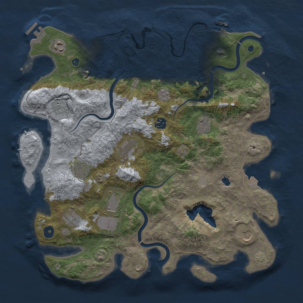 Rust Map: Procedural Map, Size: 4000, Seed: 1708999, 16 Monuments