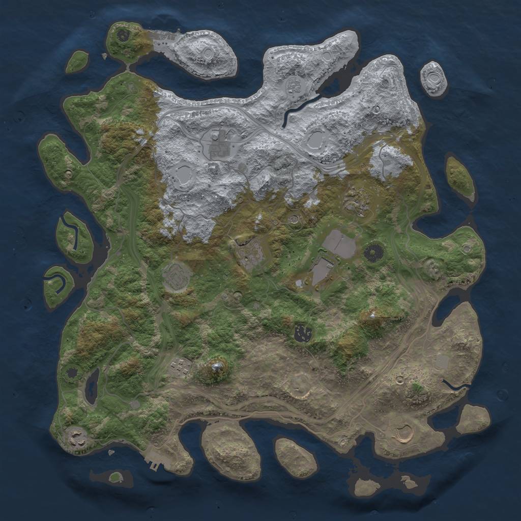 Rust Map: Procedural Map, Size: 4250, Seed: 55026, 18 Monuments