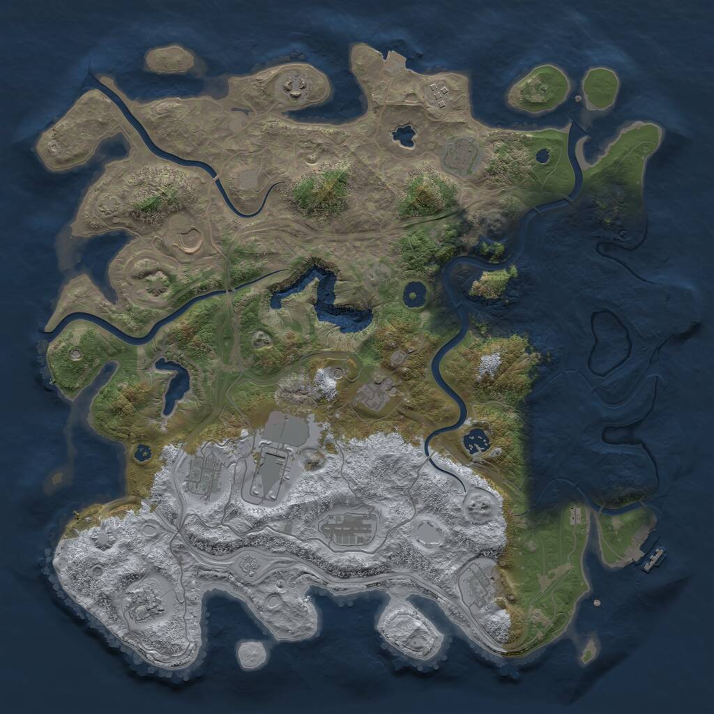 Rust Map: Procedural Map, Size: 4250, Seed: 148368345, 17 Monuments