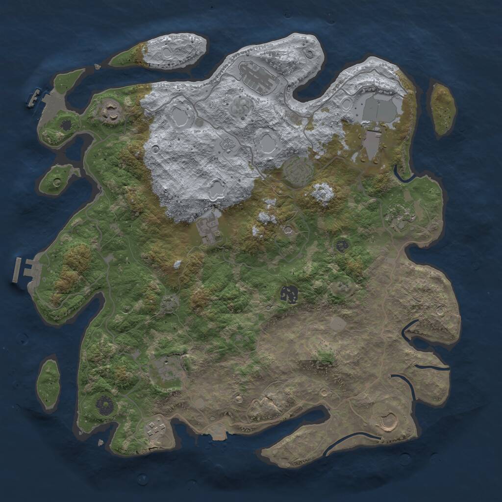 Rust Map: Procedural Map, Size: 4000, Seed: 32523235, 16 Monuments