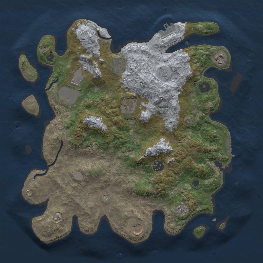 Rust Map: Procedural Map, Size: 3500, Seed: 1710430764, 16 Monuments