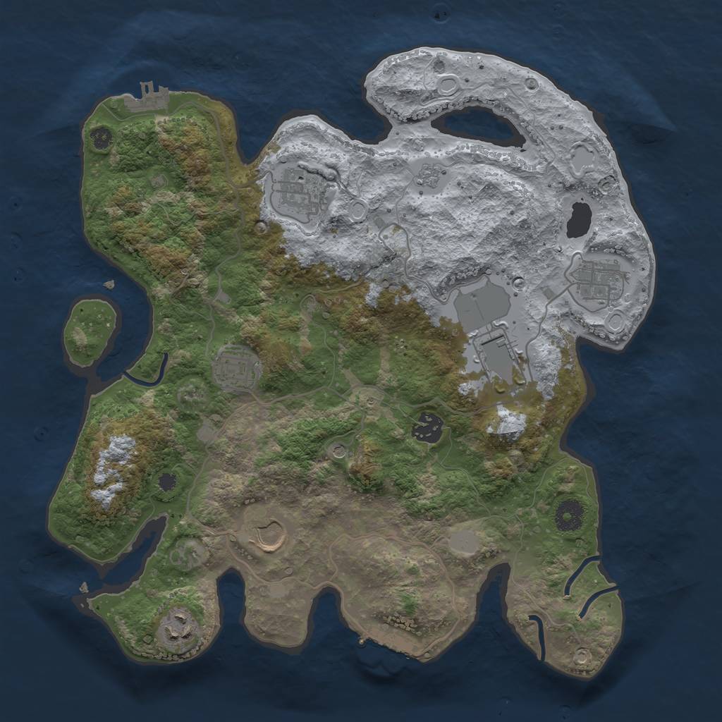 Rust Map: Procedural Map, Size: 3500, Seed: 2114000, 14 Monuments