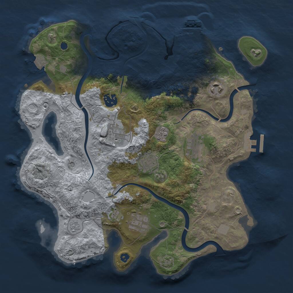 Rust Map: Procedural Map, Size: 3250, Seed: 1663180344, 13 Monuments