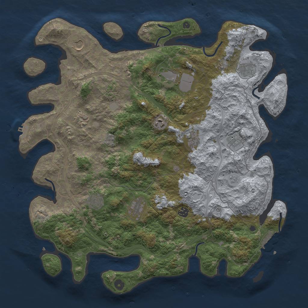 Rust Map: Procedural Map, Size: 4500, Seed: 9646, 20 Monuments