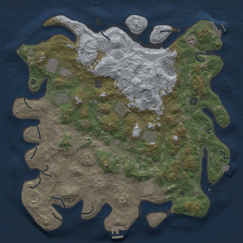 Rust Map: Procedural Map, Size: 4500, Seed: 101146, 17 Monuments