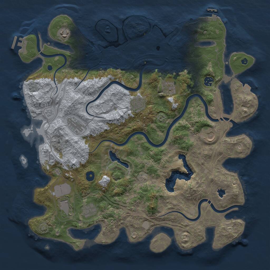 Rust Map: Procedural Map, Size: 4250, Seed: 1439181267, 15 Monuments