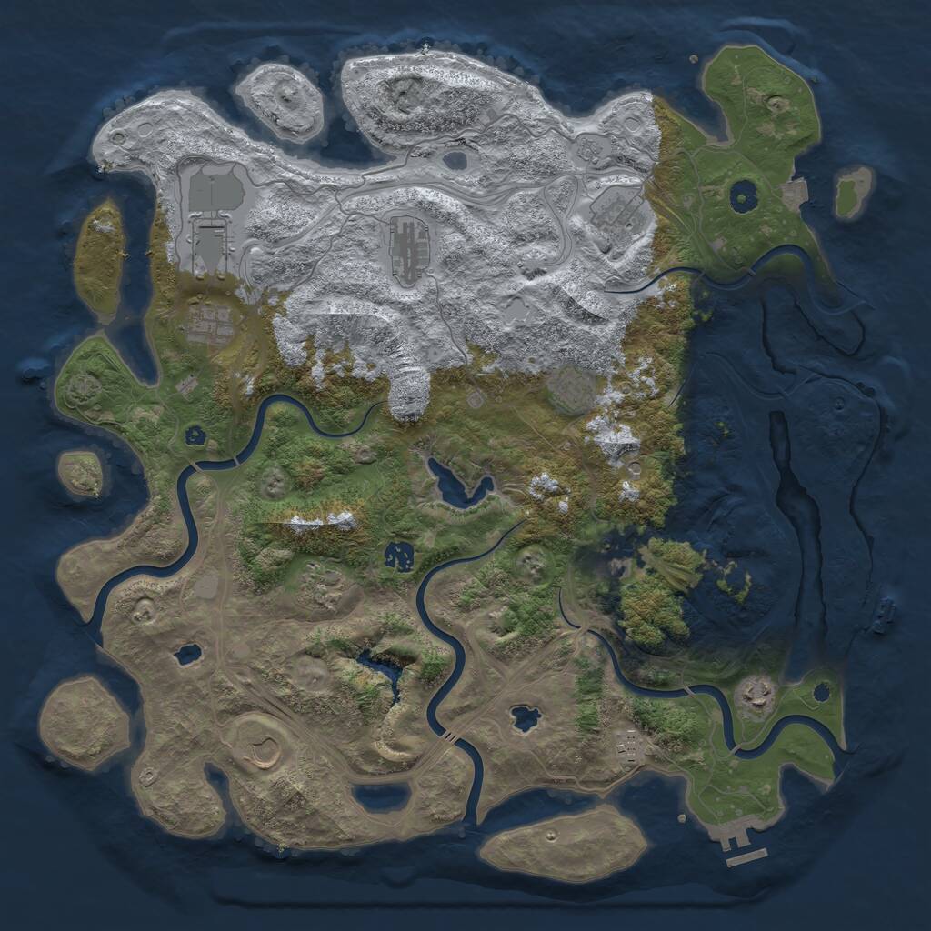 Rust Map: Procedural Map, Size: 4500, Seed: 1520813931, 17 Monuments