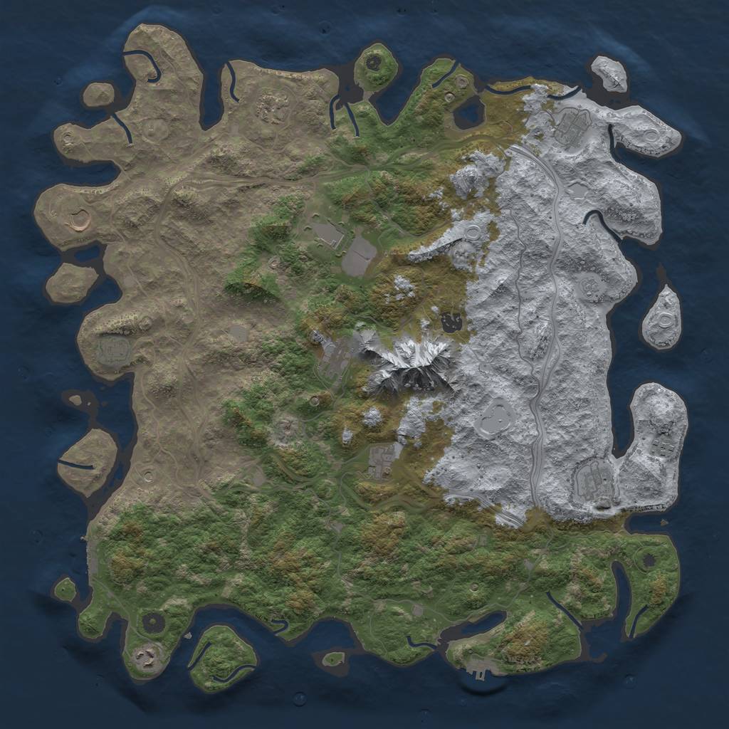 Rust Map: Procedural Map, Size: 5000, Seed: 263473, 20 Monuments