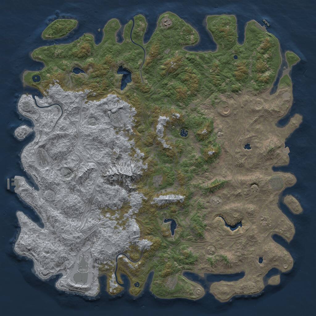 Rust Map: Procedural Map, Size: 6000, Seed: 531782, 17 Monuments
