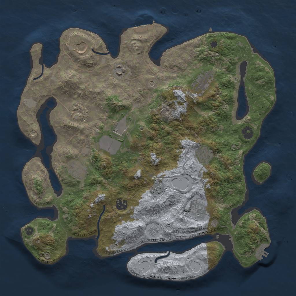 Rust Map: Procedural Map, Size: 3700, Seed: 1984956231, 19 Monuments