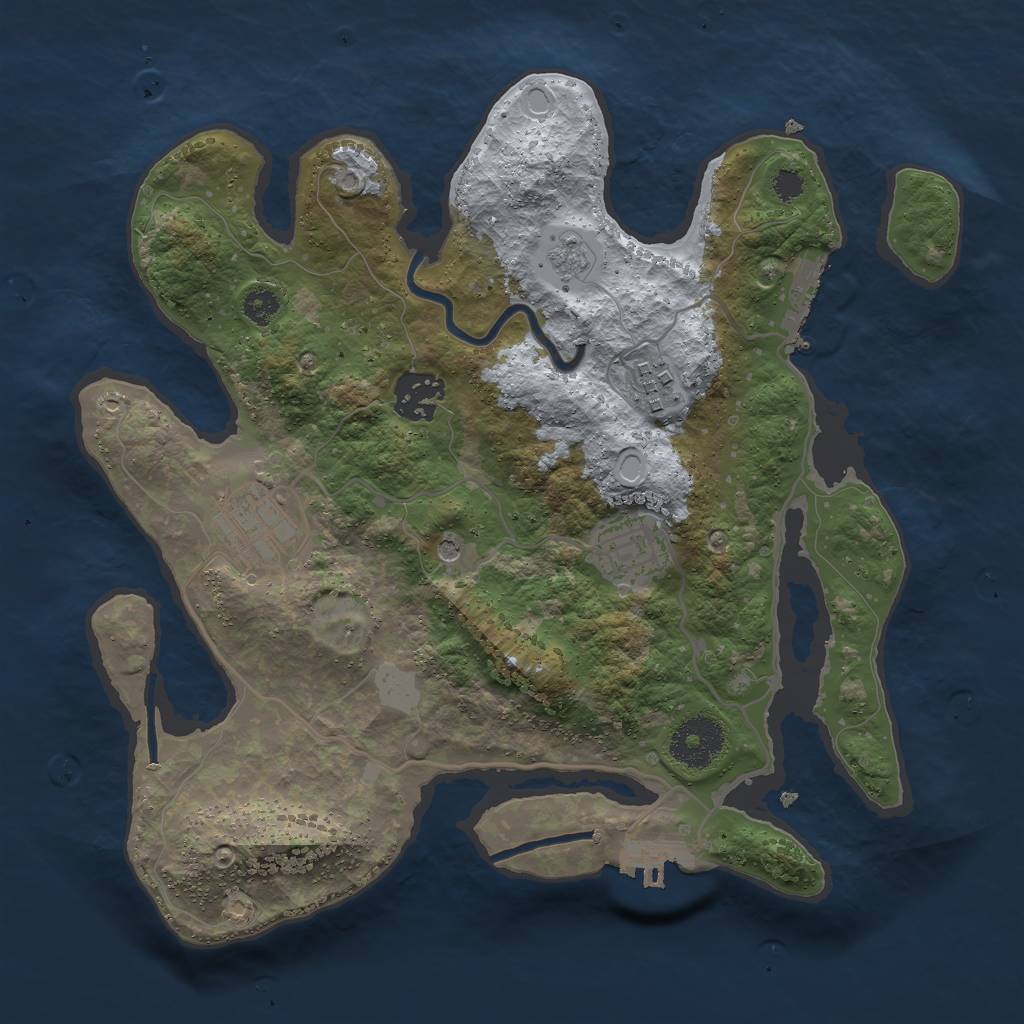 Rust Map: Procedural Map, Size: 3000, Seed: 1328689166, 13 Monuments