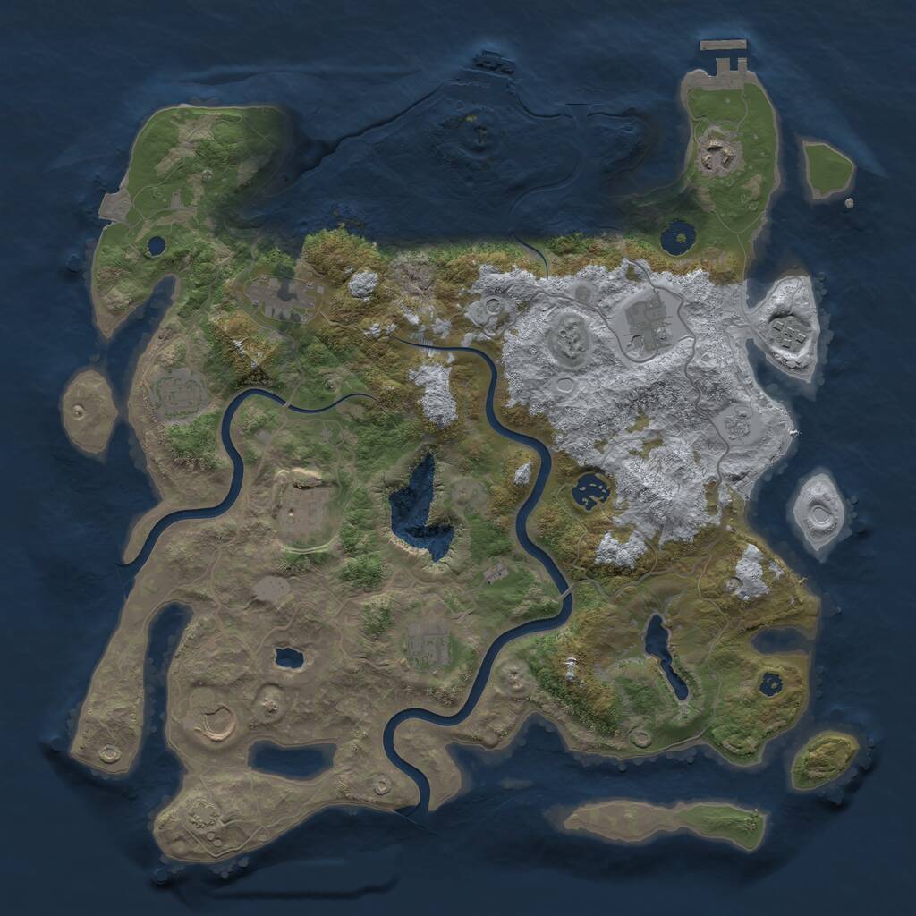 Rust Map: Procedural Map, Size: 4000, Seed: 1102365478, 15 Monuments