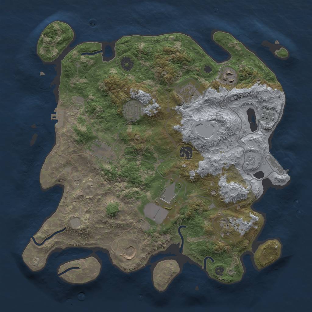 Rust Map: Procedural Map, Size: 3500, Seed: 22888, 18 Monuments