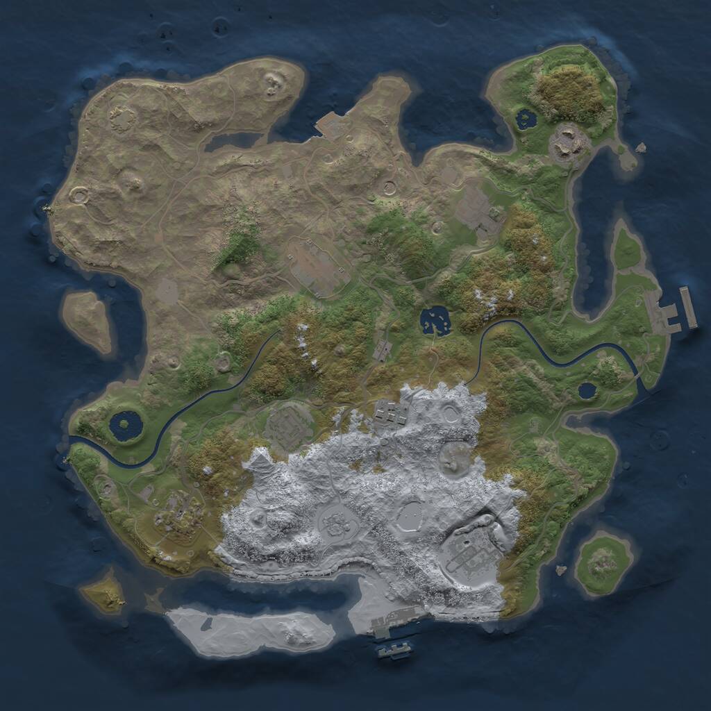 Rust Map: Procedural Map, Size: 3400, Seed: 145333, 14 Monuments