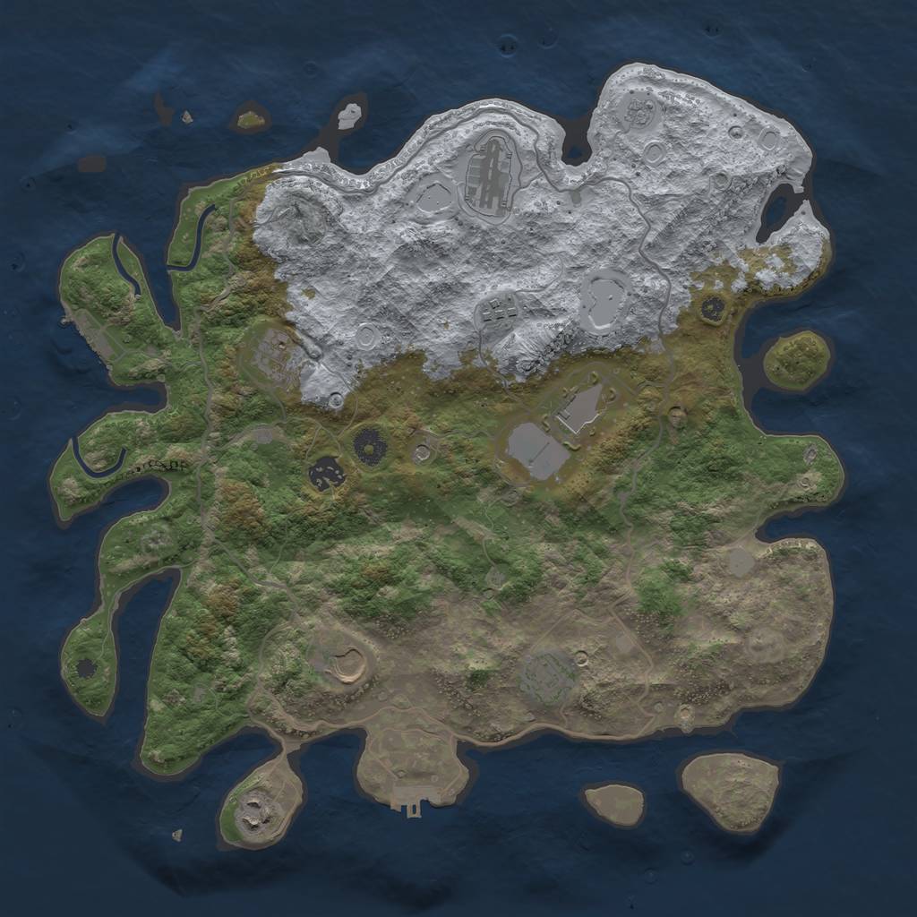 Rust Map: Procedural Map, Size: 4000, Seed: 4248, 15 Monuments