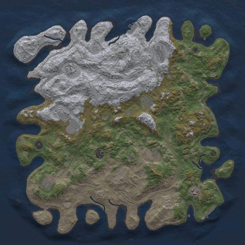 Rust Map: Procedural Map, Size: 4500, Seed: 2108, 19 Monuments