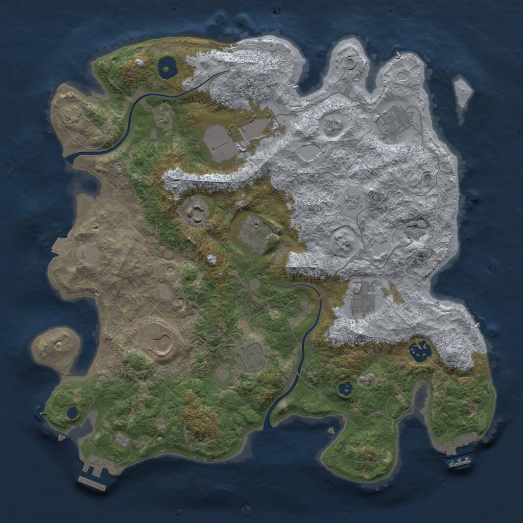 Rust Map: Procedural Map, Size: 3700, Seed: 1622336254, 14 Monuments