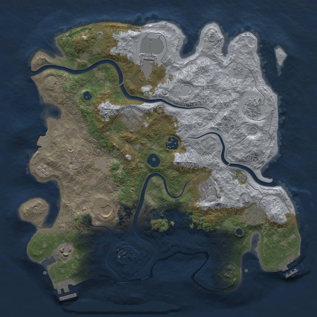 Rust Map: Procedural Map, Size: 3700, Seed: 1622336254, 15 Monuments