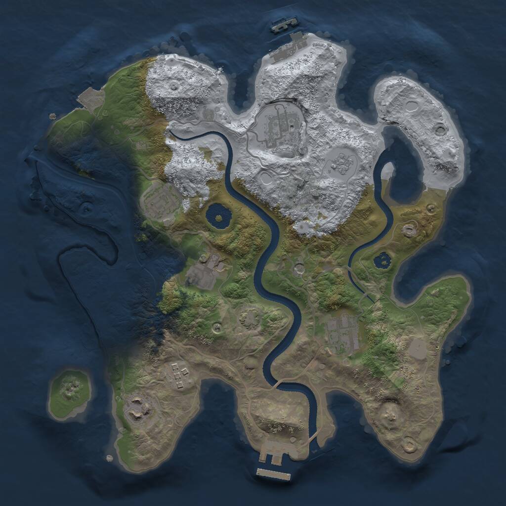 Rust Map: Procedural Map, Size: 3000, Seed: 92663819, 12 Monuments