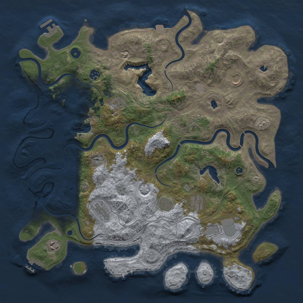 Rust Map: Procedural Map, Size: 4500, Seed: 452760572, 16 Monuments