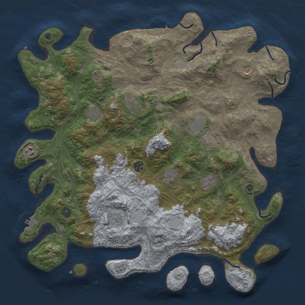 Rust Map: Procedural Map, Size: 4500, Seed: 452760572, 18 Monuments