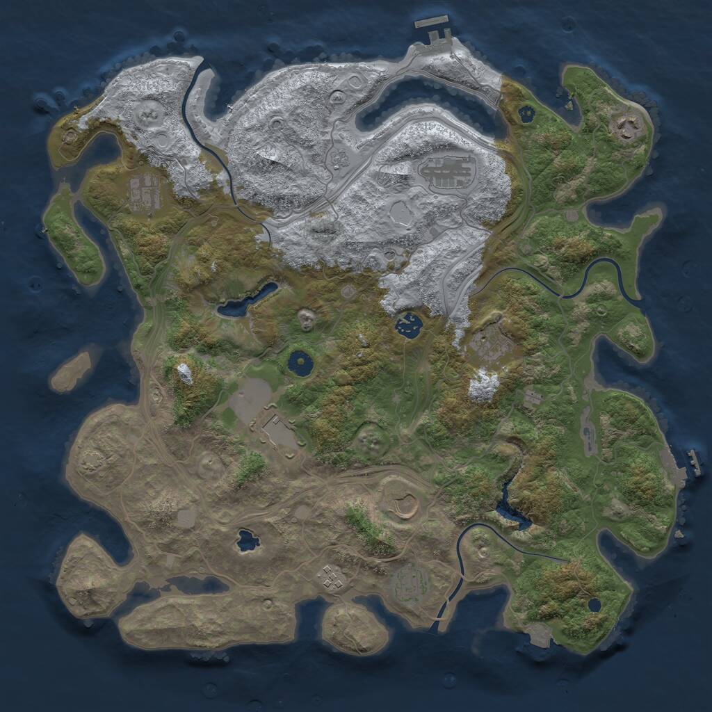 Rust Map: Procedural Map, Size: 4250, Seed: 384536607, 15 Monuments