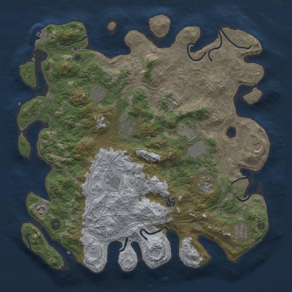 Rust Map: Procedural Map, Size: 4250, Seed: 30872, 18 Monuments