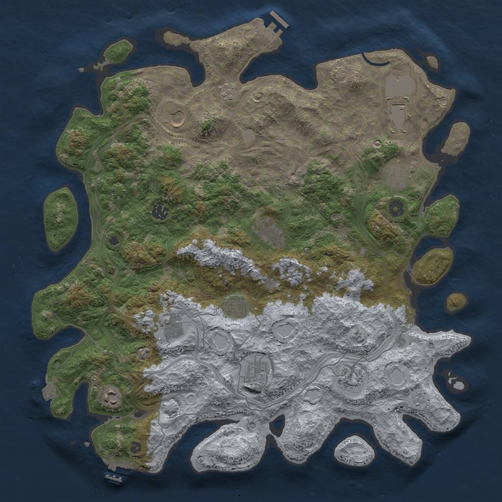 Rust Map: Procedural Map, Size: 4500, Seed: 1518092058, 17 Monuments