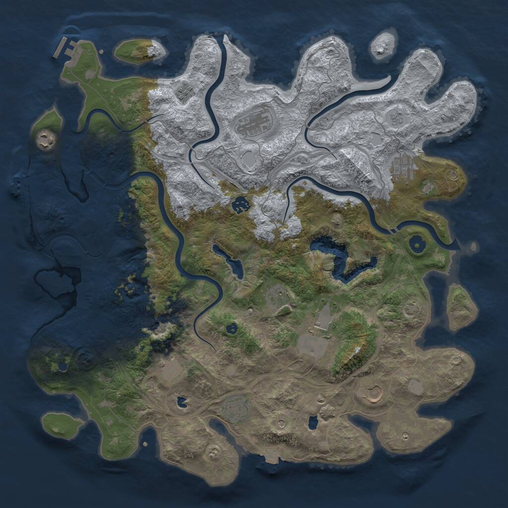 Rust Map: Procedural Map, Size: 4500, Seed: 195671098, 16 Monuments