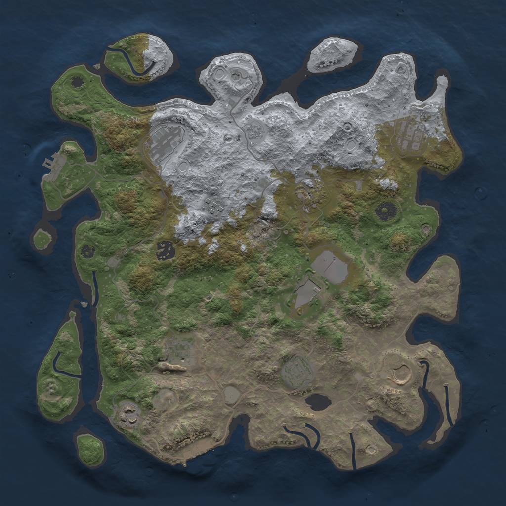 Rust Map: Procedural Map, Size: 3750, Seed: 8760440, 19 Monuments