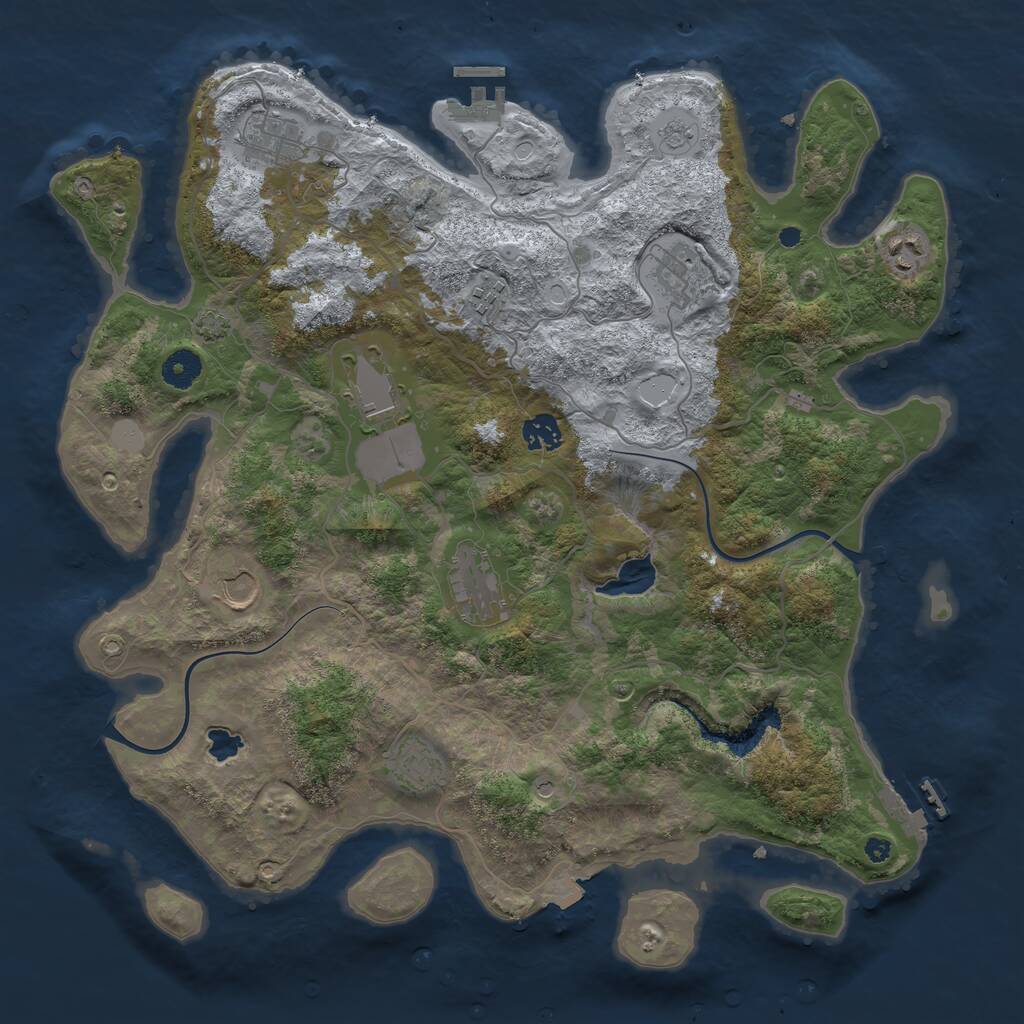 Rust Map: Procedural Map, Size: 4000, Seed: 46200, 15 Monuments