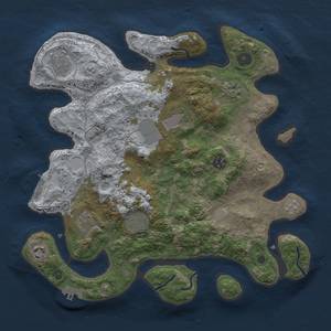 Thumbnail Rust Map: Procedural Map, Size: 3500, Seed: 2022023, 17 Monuments