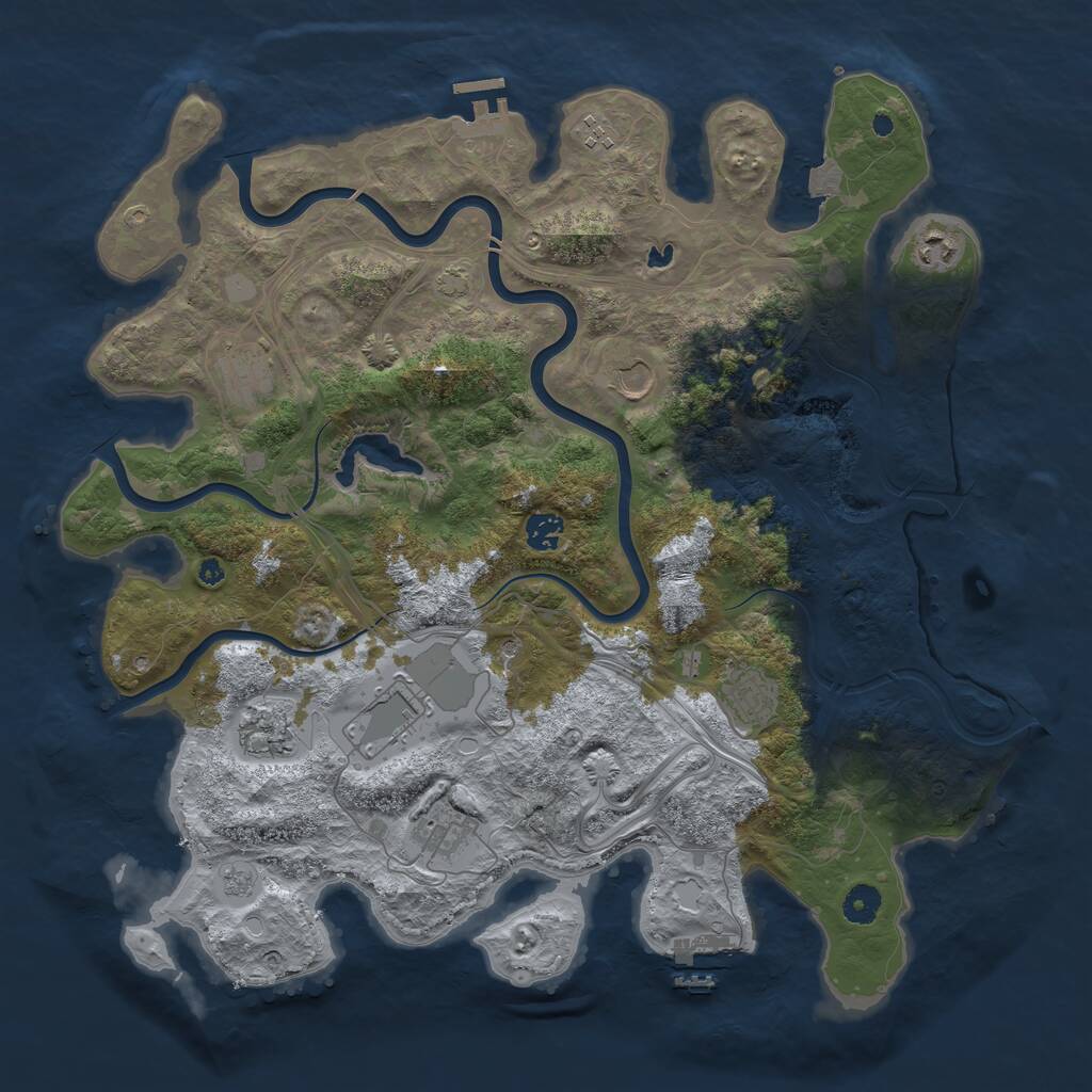 Rust Map: Procedural Map, Size: 4250, Seed: 2131915927, 15 Monuments