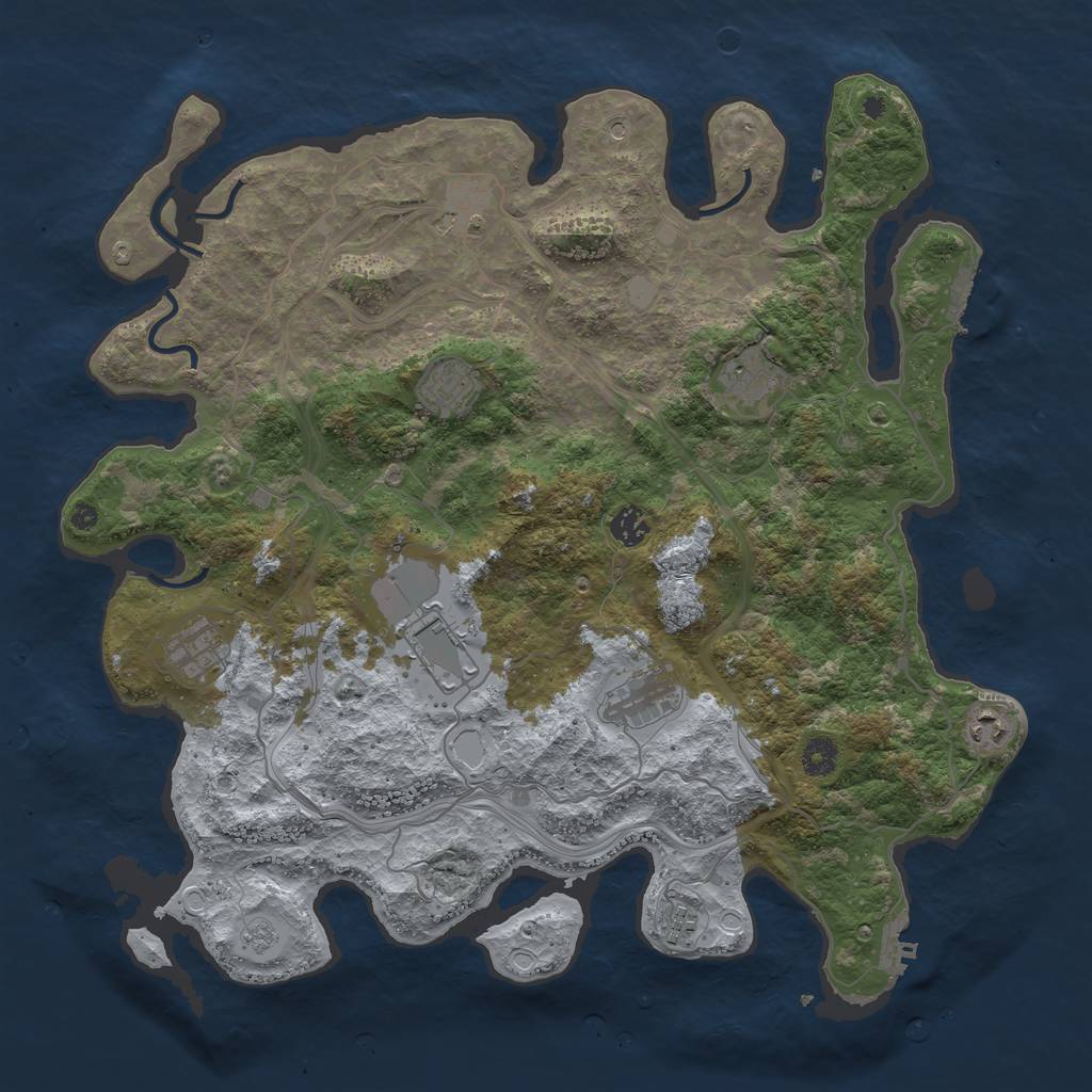 Rust Map: Procedural Map, Size: 4250, Seed: 2131915927, 18 Monuments