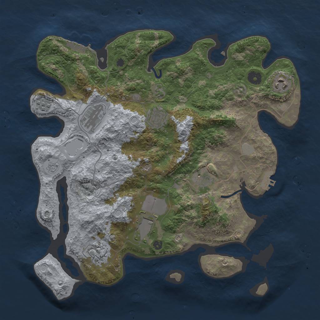 Rust Map: Procedural Map, Size: 3500, Seed: 1588465933, 14 Monuments