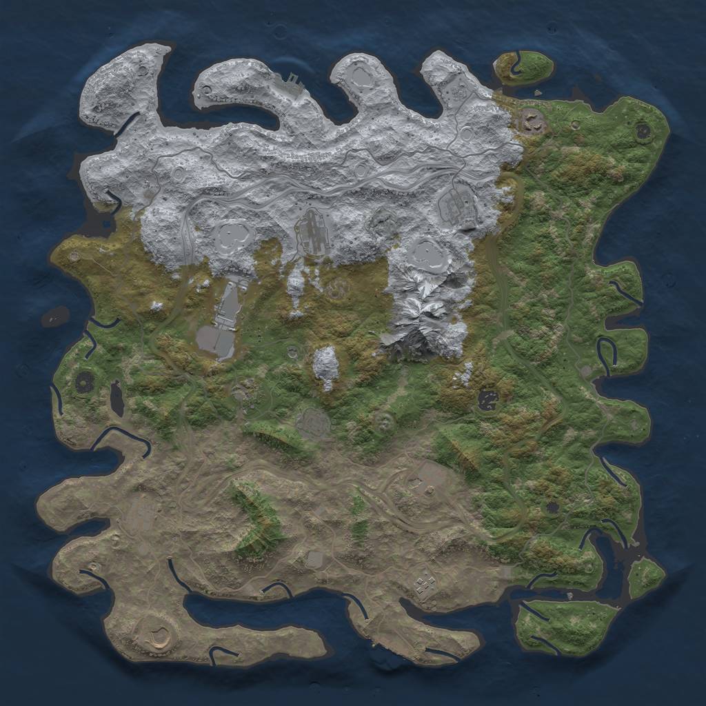 Rust Map: Procedural Map, Size: 5000, Seed: 624, 20 Monuments