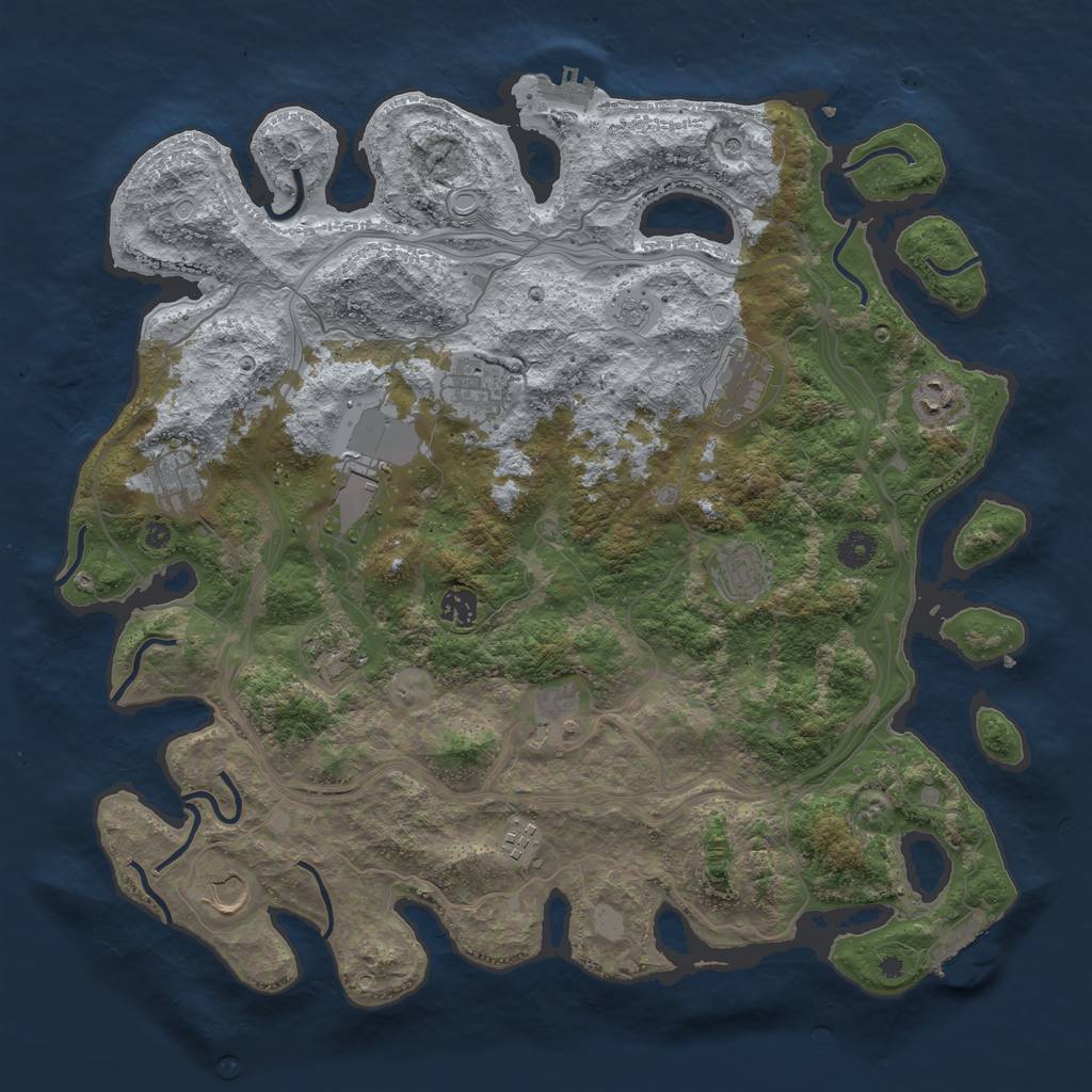 Rust Map: Procedural Map, Size: 4250, Seed: 1580495279, 18 Monuments