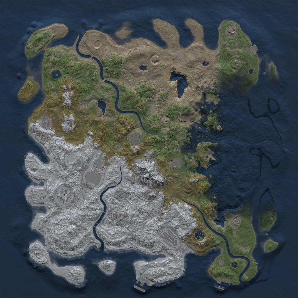 Rust Map: Procedural Map, Size: 5000, Seed: 398024225, 17 Monuments