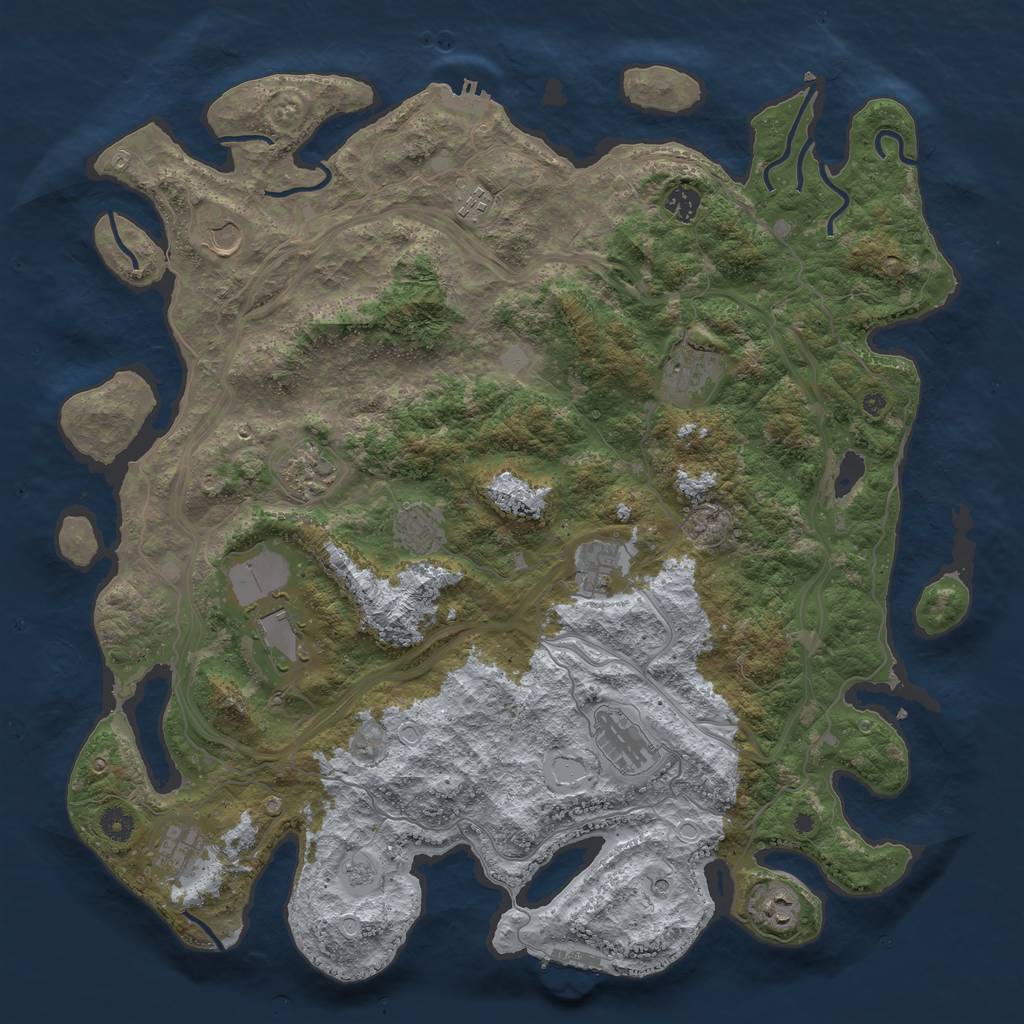 Rust Map: Procedural Map, Size: 4500, Seed: 159464, 20 Monuments