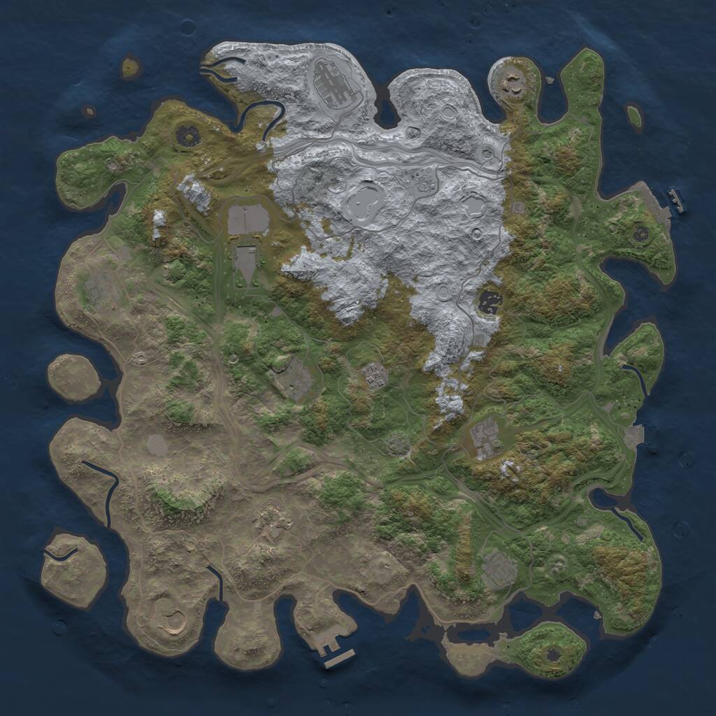 Rust Map: Procedural Map, Size: 4500, Seed: 504499039, 17 Monuments
