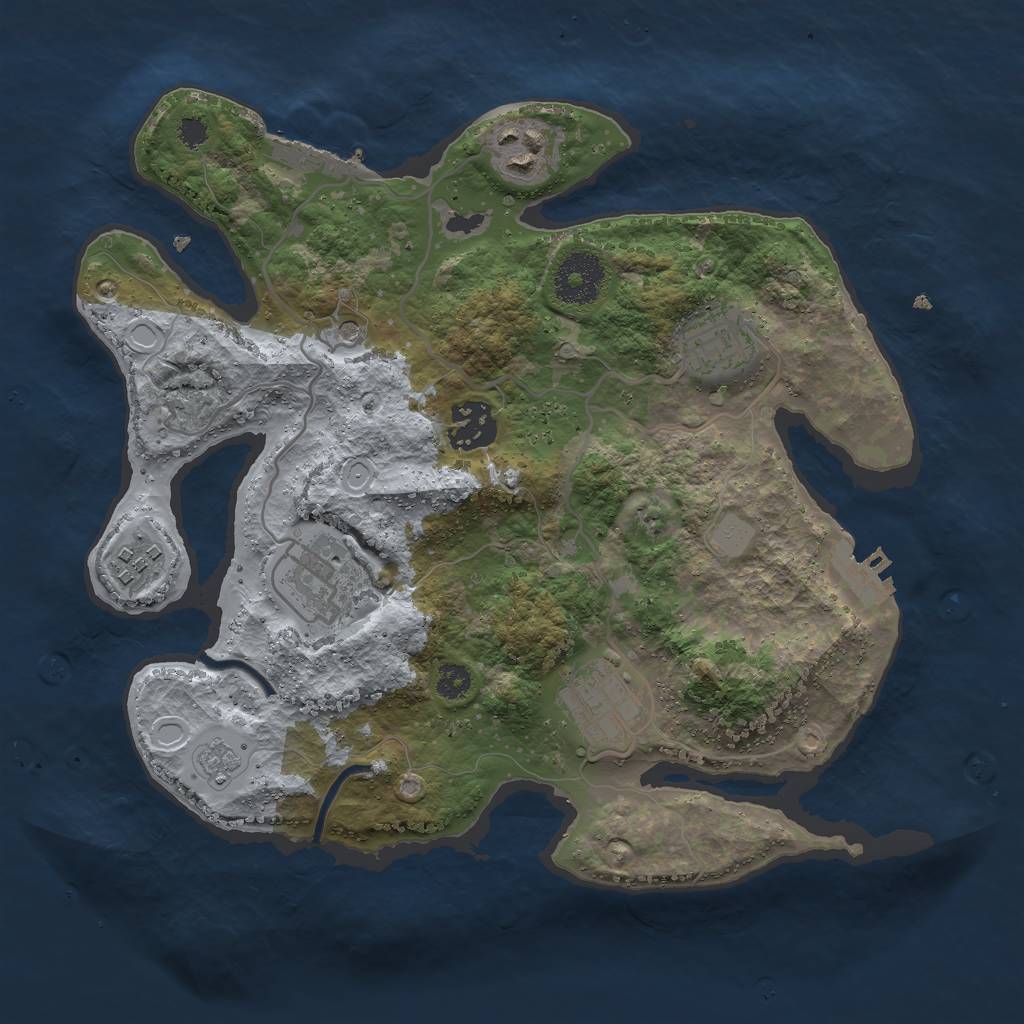 Rust Map: Procedural Map, Size: 3000, Seed: 1324248370, 15 Monuments