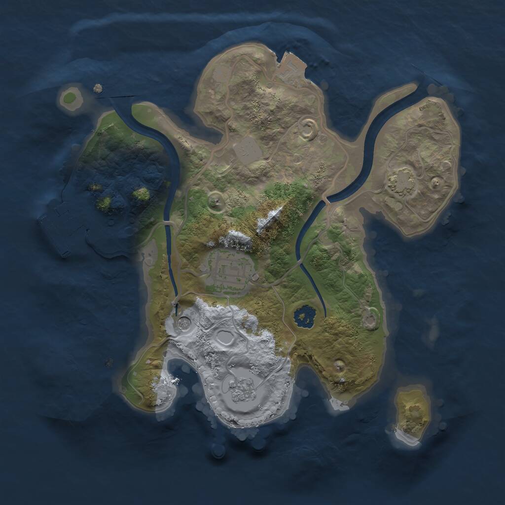 Rust Map: Procedural Map, Size: 2250, Seed: 7382699, 6 Monuments